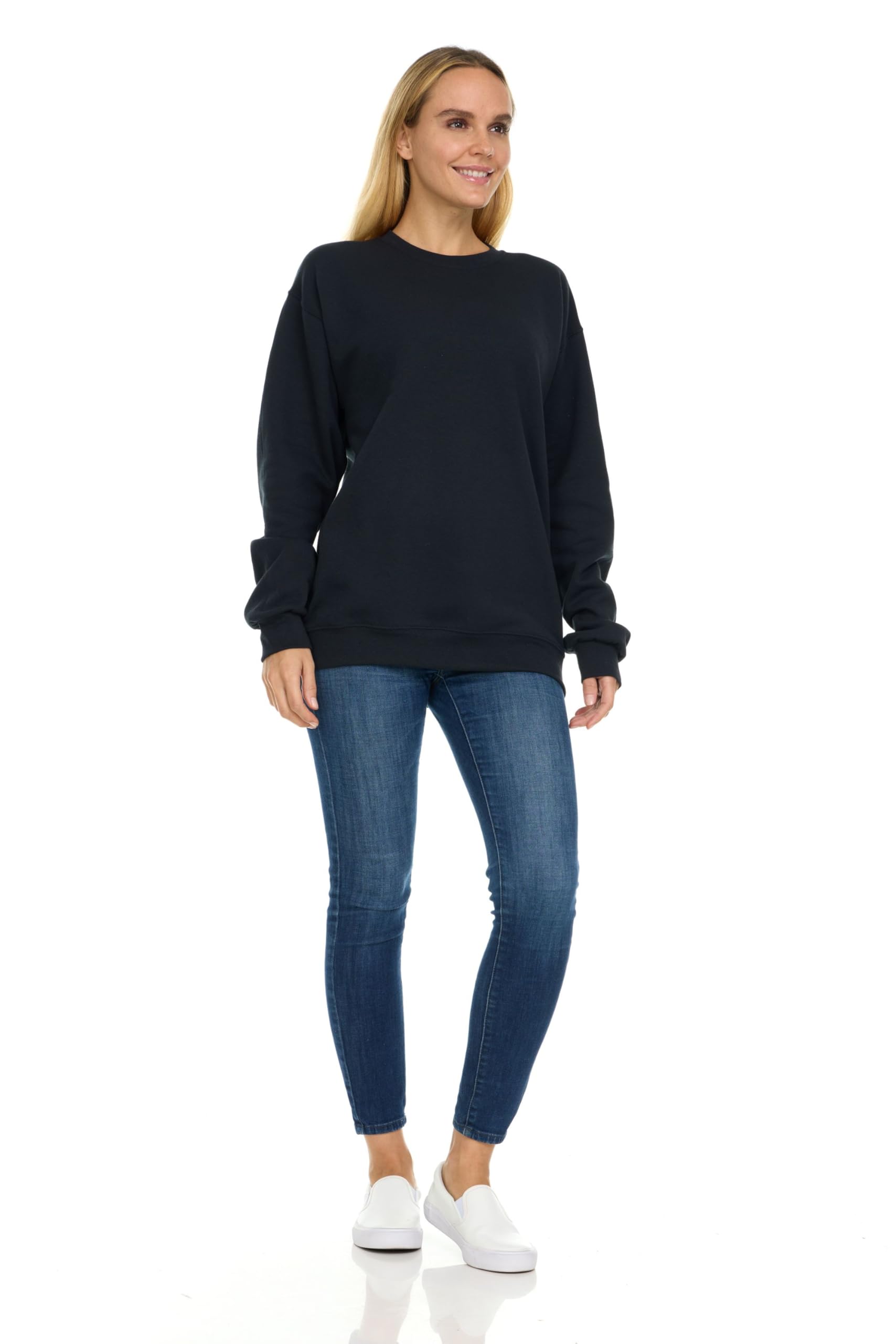 BILLIONHATS 3 Pack Bulk Wholesale Womens Oversized Crew Neck Fleece Sweatshirt - Picture 11 of 30
