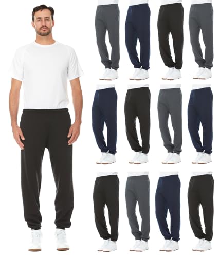 BILLIONHATS 12 Pack of Wholesale Mens Jogger Sweatpants, Bulk Joggers for Men - Picture 16 of 33