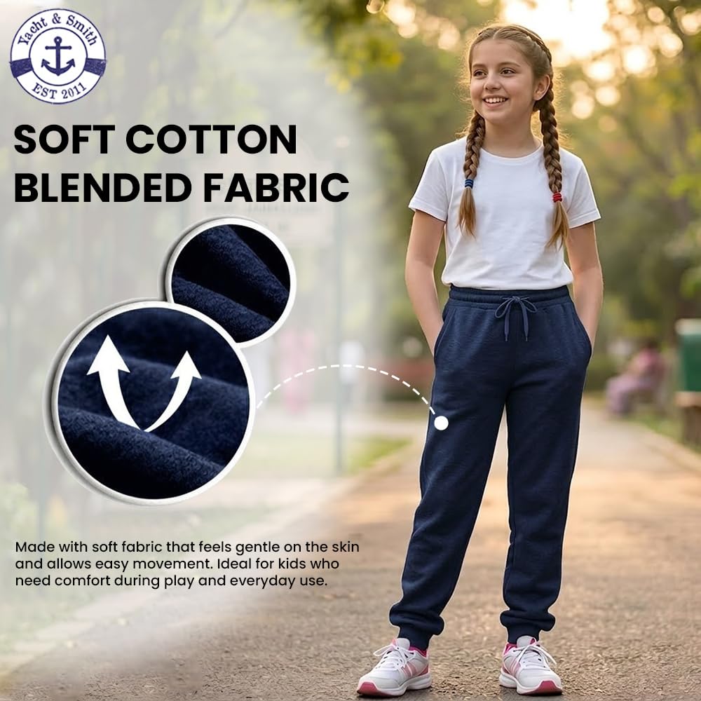 Yacht & Smith 3 Pack Boys Jogger Bulk Sweatpants, Comfy Lounge Joggers for Kids - Produktbild 4