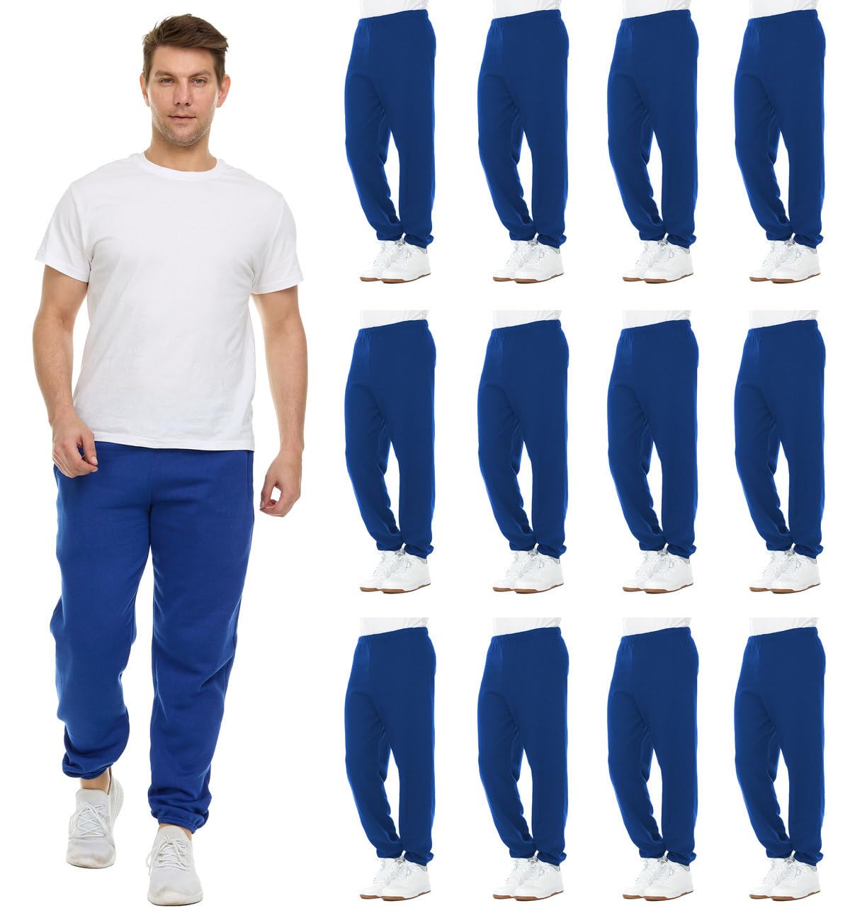 BILLIONHATS 12 Pack of Wholesale Mens Jogger Sweatpants, Bulk Joggers for Men - Picture 10 of 33
