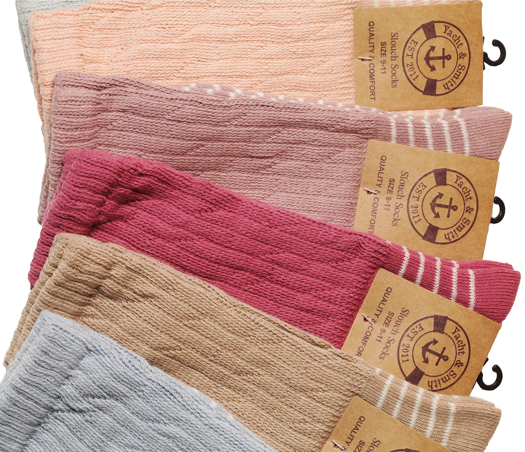 12 Pack Yacht & Smith Womens Cotton Slouch Socks, Knee High Boot Socks - Picture 32 of 52