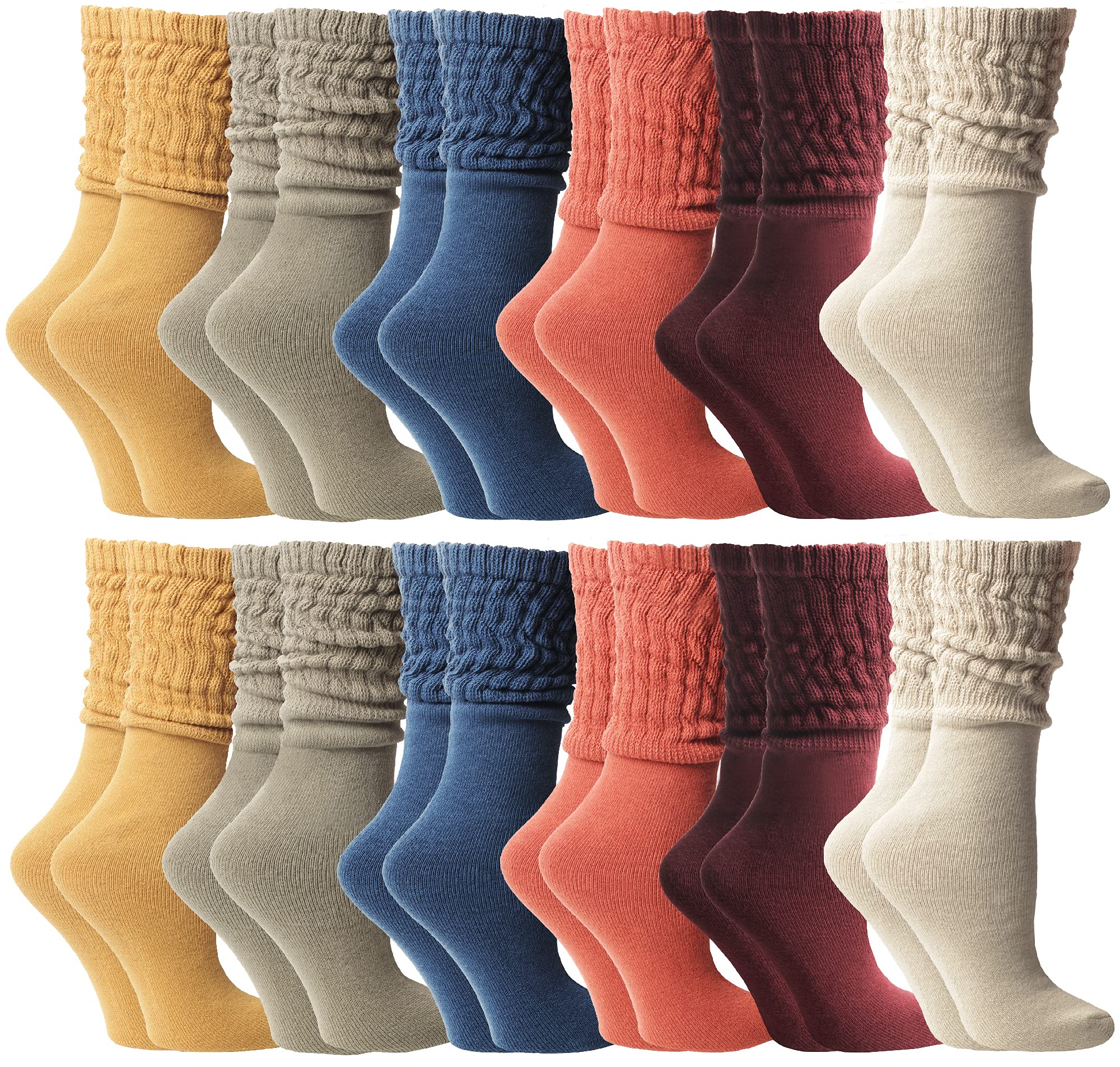 Yacht & Smith Womens Cotton Slouch Socks, Boot Socks (12 Pairs Bold Bright(9-11) - Picture 28 of 68