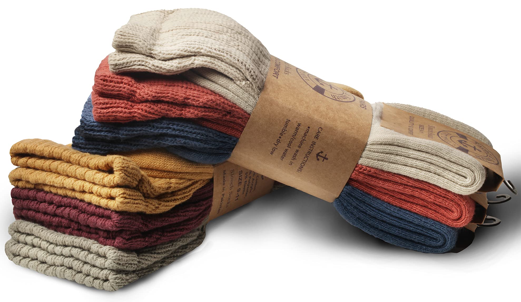 Yacht & Smith Womens Cotton Slouch Socks, Boot Socks (12 Pairs Bold Bright(9-11) - Picture 63 of 68