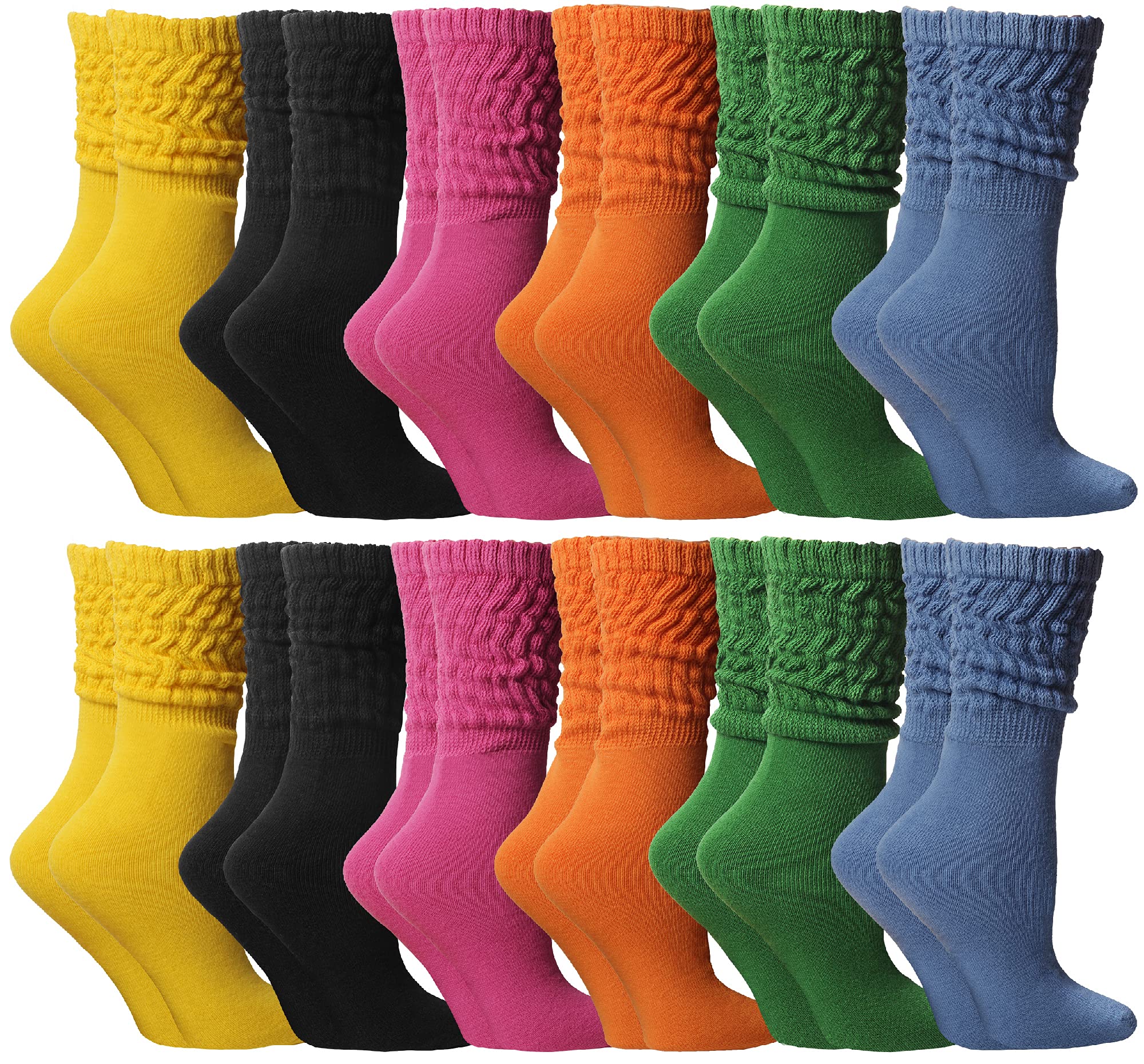 Yacht & Smith Womens Cotton Slouch Socks, Boot Socks (12 Pairs Bold Bright(9-11) - Picture 18 of 68