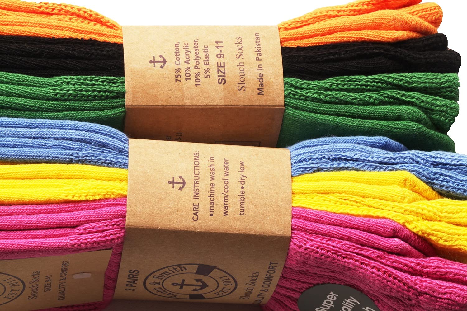 Yacht & Smith Womens Cotton Slouch Socks, Boot Socks (12 Pairs Bold Bright(9-11) - Picture 19 of 68