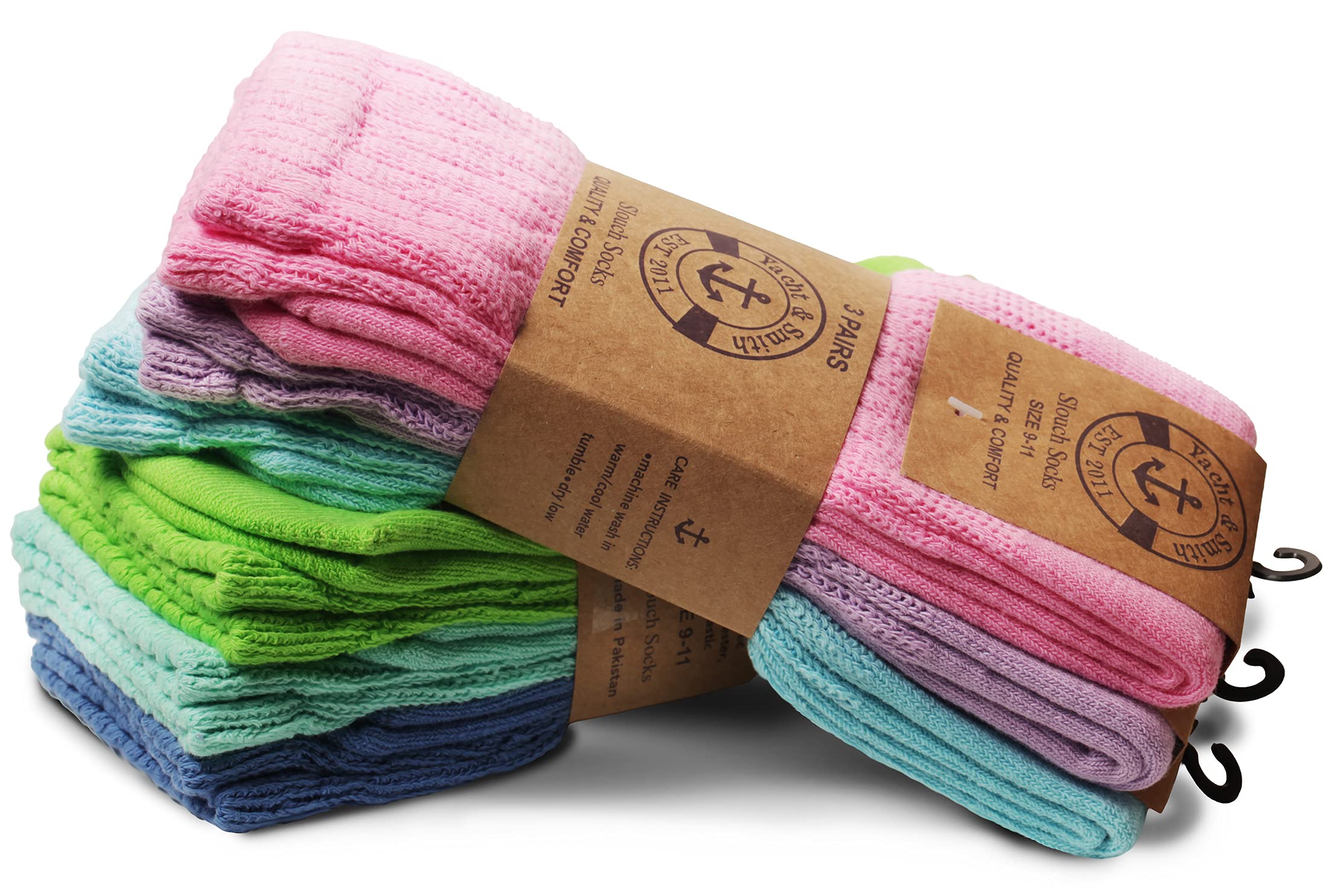 12 Pack Yacht & Smith Womens Cotton Slouch Socks, Knee High Boot Socks - Picture 37 of 52