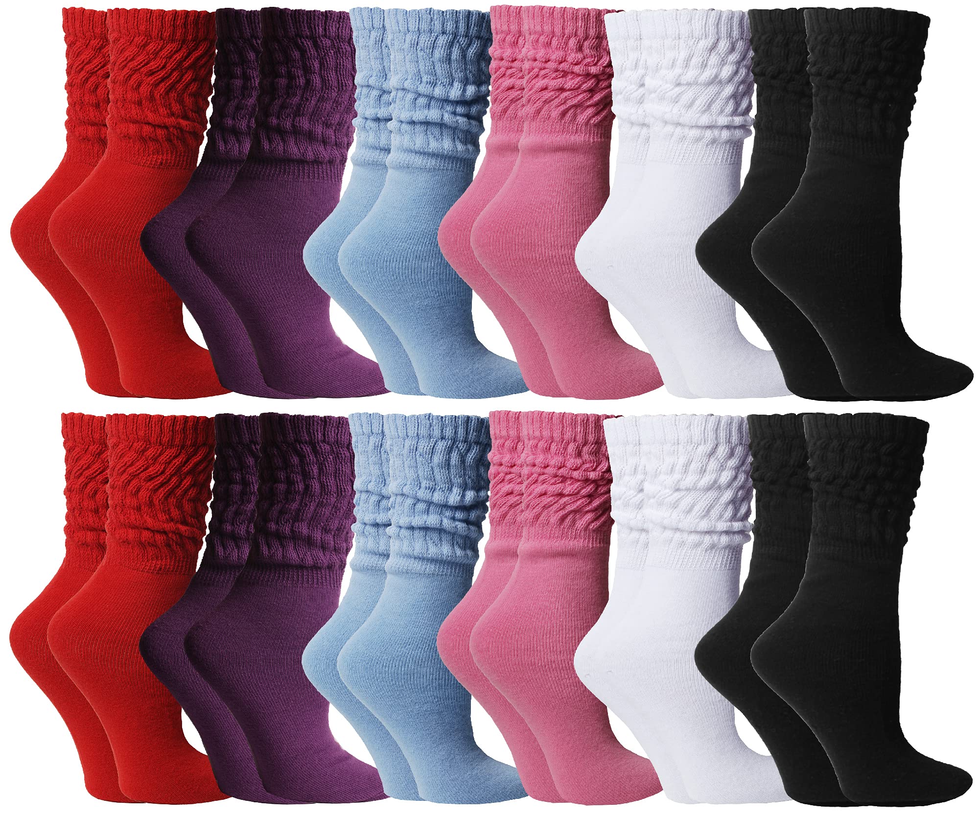 Yacht & Smith Womens Cotton Slouch Socks, Boot Socks (12 Pairs Bold Bright(9-11) - Picture 10 of 68
