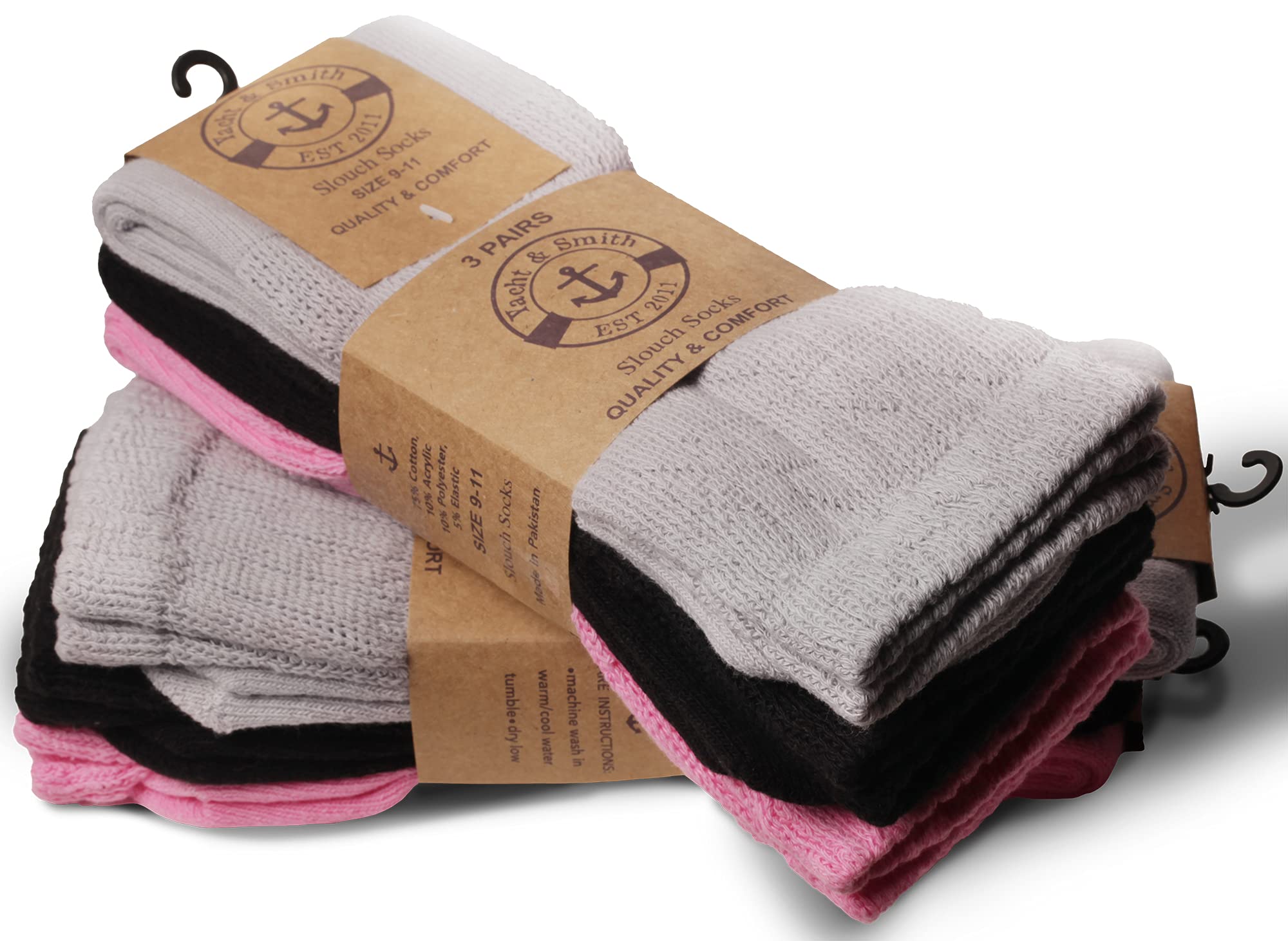 12 Pack Yacht & Smith Womens Cotton Slouch Socks, Knee High Boot Socks - Picture 52 of 52