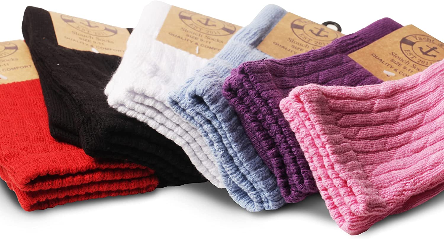 Yacht & Smith Womens Cotton Slouch Socks, Boot Socks (12 Pairs Bold Bright(9-11) - Picture 56 of 68