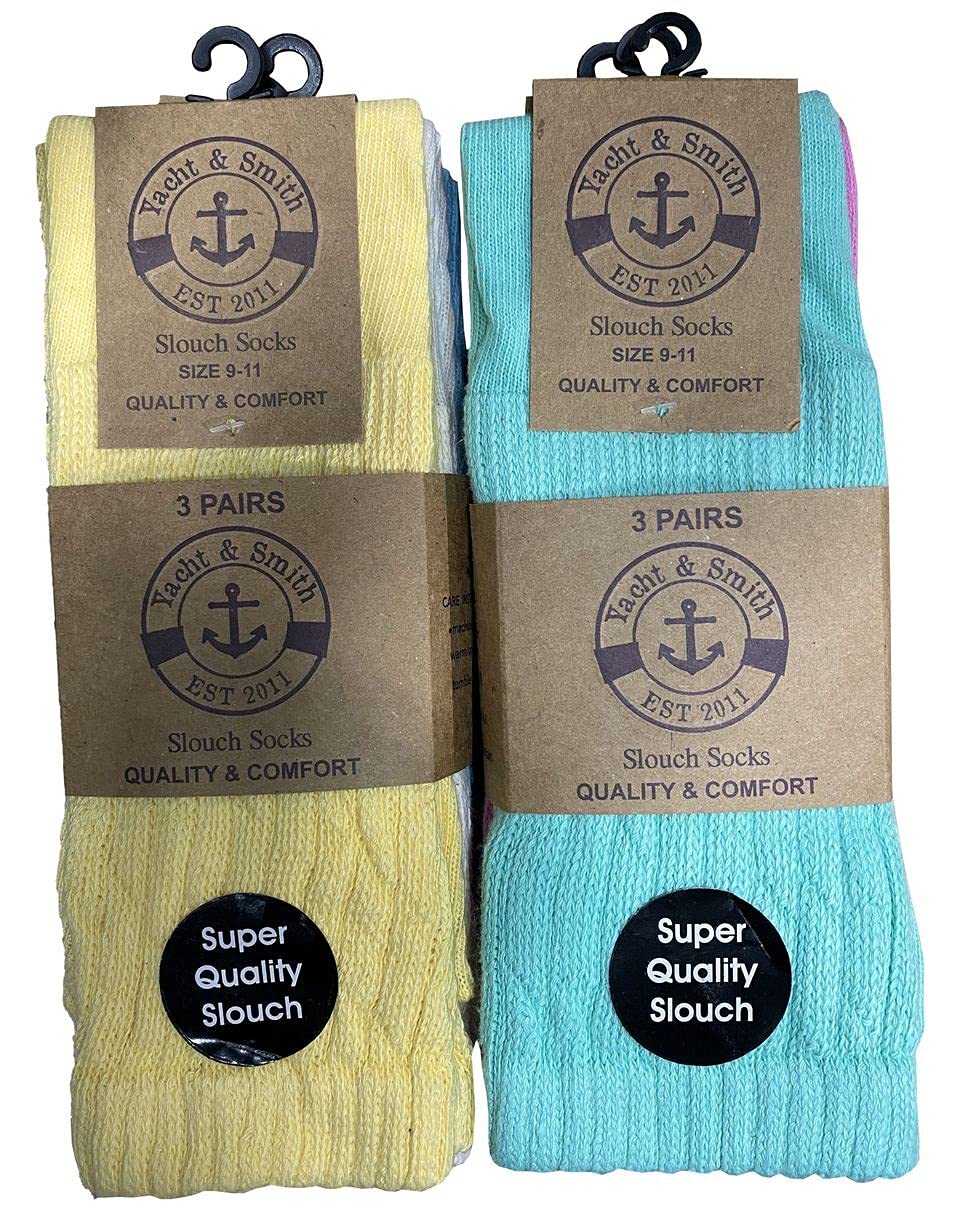 12 Pack Yacht & Smith Womens Cotton Slouch Socks, Knee High Boot Socks - Picture 3 of 52