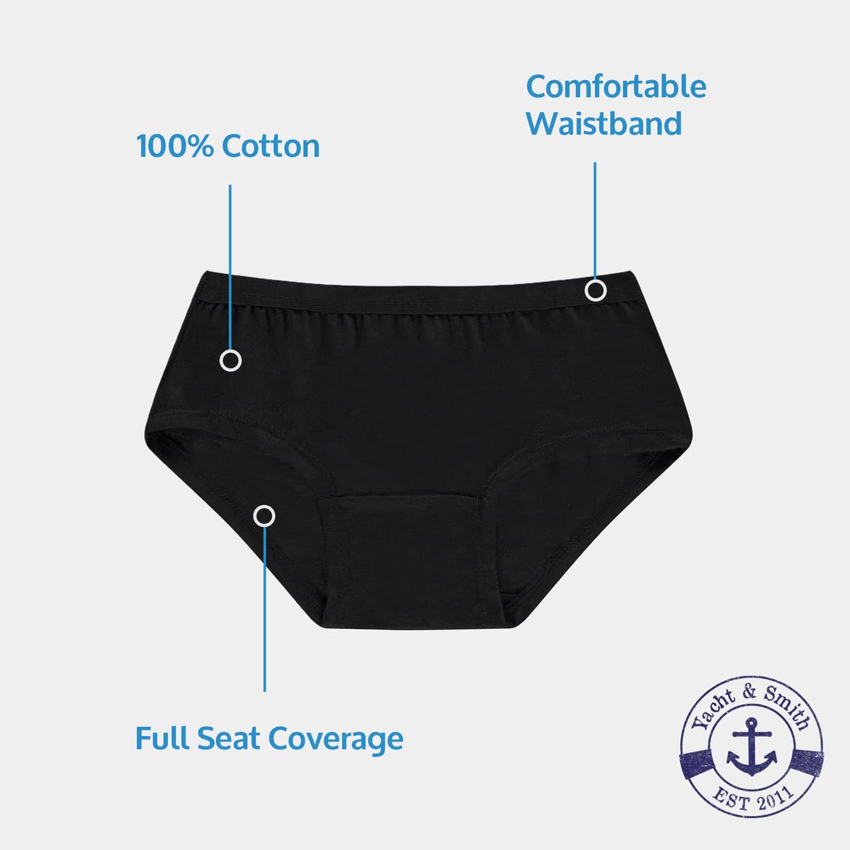 Yacht & Smith Bulk Womens 95% Cotton Soft Underwear Cut Panties Briefs - Picture 50 of 154