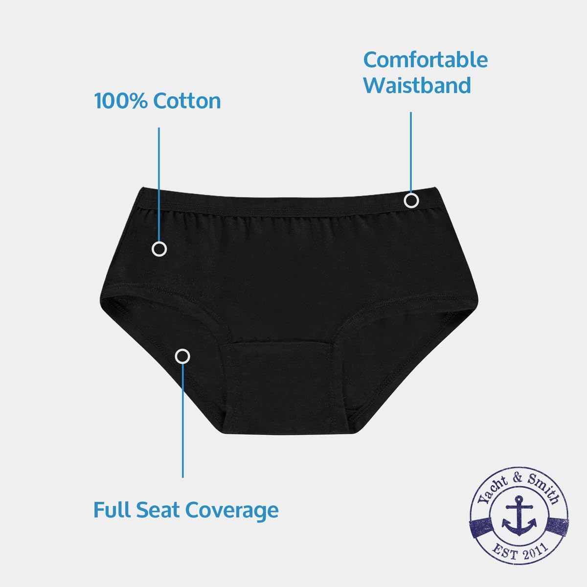 Yacht & Smith Bulk Womens 95% Cotton Soft Underwear Cut Panties Briefs - Picture 99 of 154