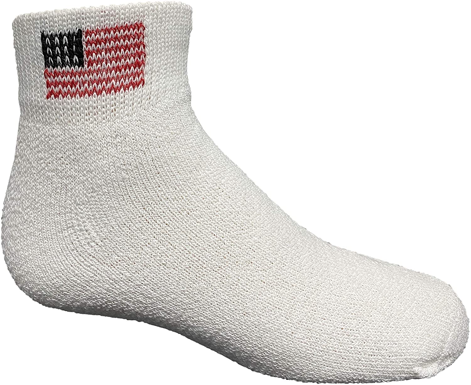 48 PACK Kids Cotton White USA Ankle Socks Size 68 Wholesale Bulk Packs
