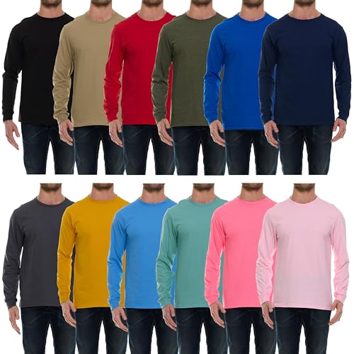 BILLIONHATS langärmlige bunte T-Shirts für Herren, Rundhalsausschnitt Bulk T-Shirts für Männer - Bild 19 von 26