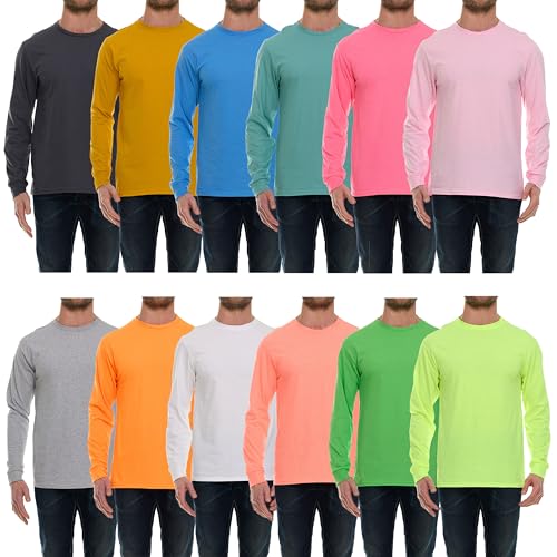 BILLIONHATS langärmlige bunte T-Shirts für Herren, Rundhalsausschnitt Bulk T-Shirts für Männer - Bild 18 von 26