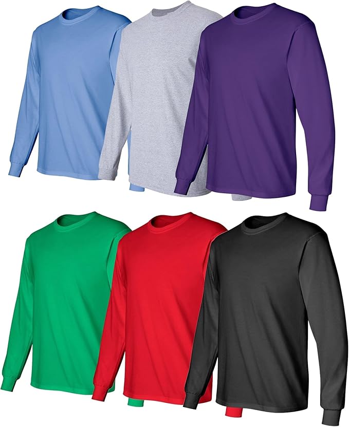 BILLIONHATS Mens Long Sleeve Colorful T-Shirts , Crew Neck Bulk Tees for Men - Picture 10 of 14