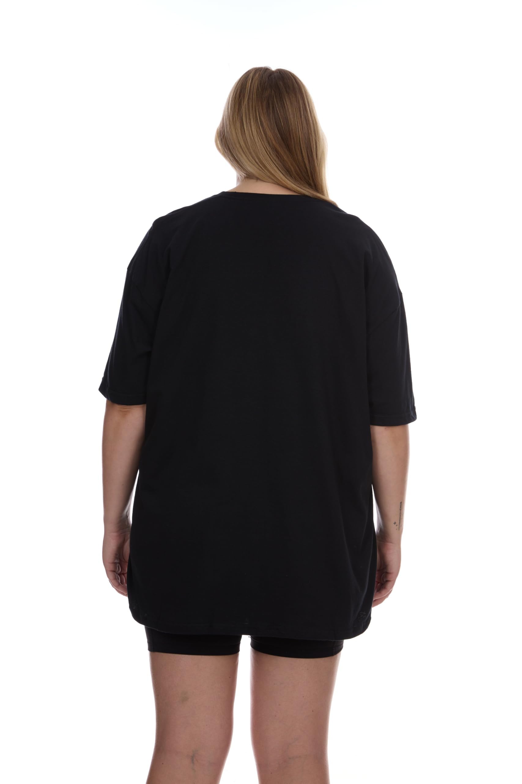 BILLIONHATS Womens Crew Neck Short Sleeve Baggy Loose Tops Oversize Tees - Picture 11 of 26