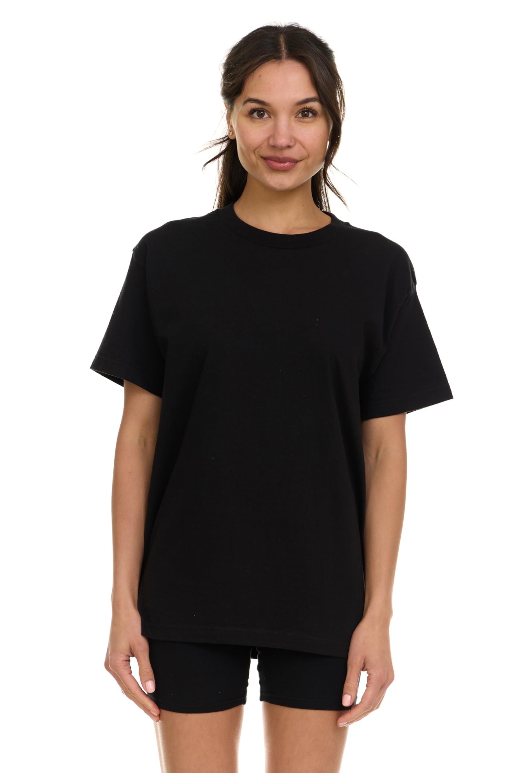 BILLIONHATS Womens Crew Neck Short Sleeve Baggy Loose Tops Oversize Tees - Picture 18 of 26
