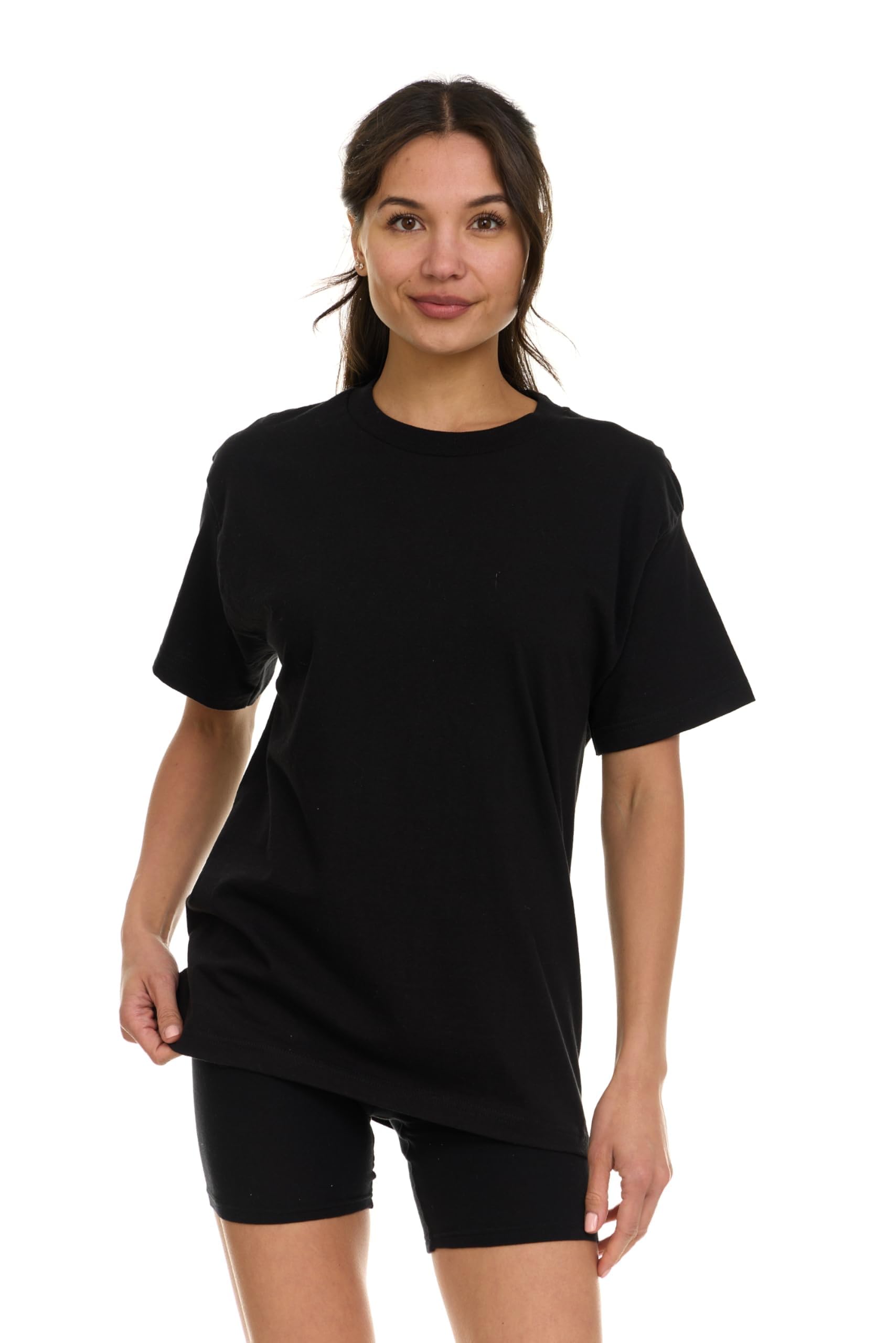 BILLIONHATS Womens Crew Neck Short Sleeve Baggy Loose Tops Oversize Tees - Picture 17 of 26