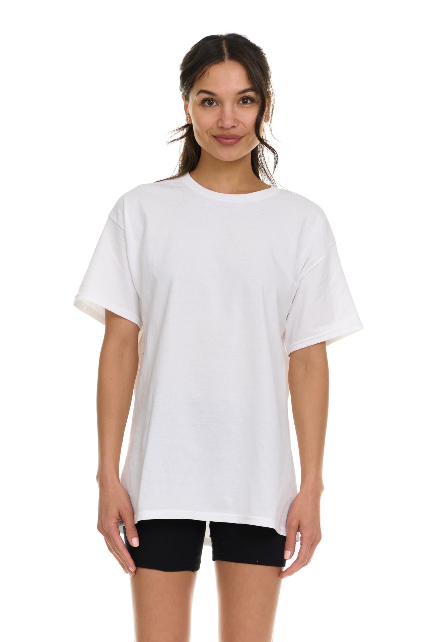BILLIONHATS Womens Crew Neck Short Sleeve Baggy Loose Tops Oversize Tees - Picture 22 of 26