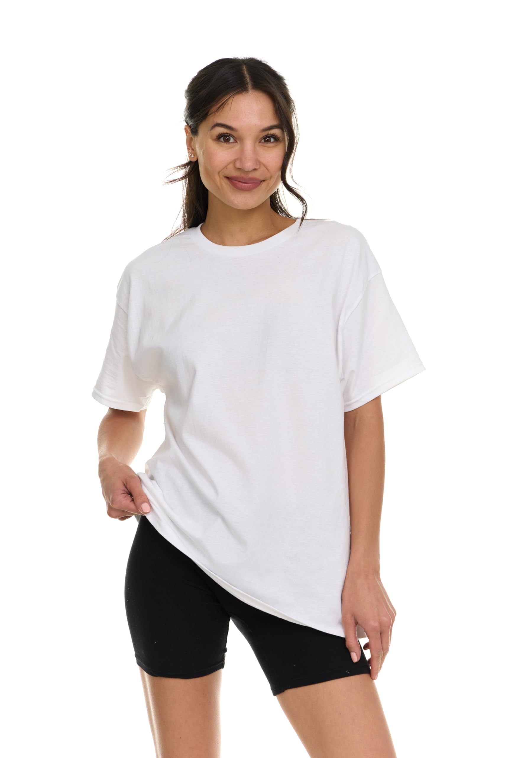 BILLIONHATS Womens Crew Neck Short Sleeve Baggy Loose Tops Oversize Tees - Picture 21 of 26