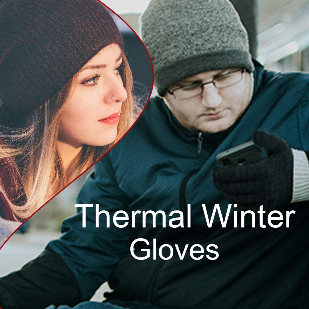 12 Pack Yacht & Smith Unisex Winter Hats & Gloves Set, Black - 12