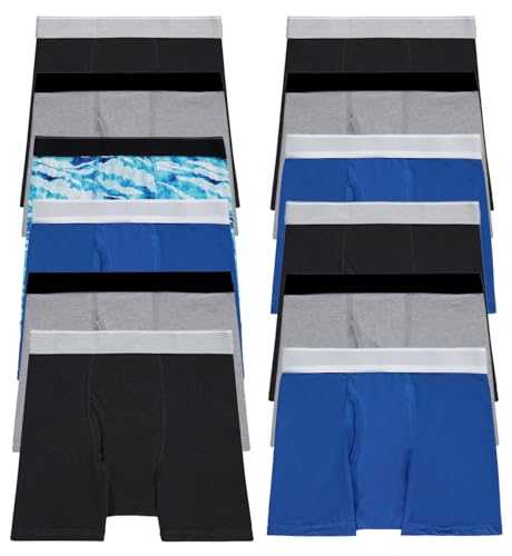 Boys' Cotton Boxer Briefs 10-Pack – Super Soft, Breathable Underwear With Printed Waistband For Toddler To Big Boys