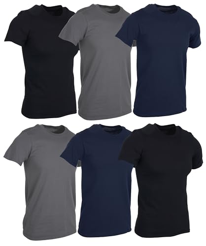 BILLIONHATS 6er Pack Herren T-Shirts Unifarben Baumwolle Kurzarm Leicht - Bild 7 von 24