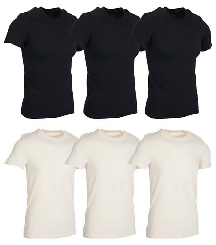 BILLIONHATS 6er Pack Herren T-Shirts Unifarben Baumwolle Kurzarm Leicht - Bild 11 von 24