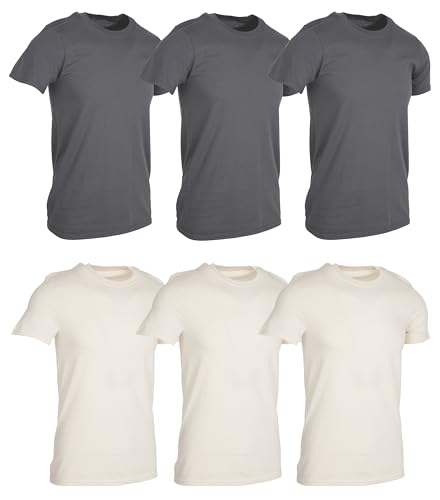 BILLIONHATS 6er Pack Herren T-Shirts Unifarben Baumwolle Kurzarm Leicht - Bild 15 von 24