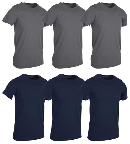 BILLIONHATS 6er Pack Herren T-Shirts Unifarben Baumwolle Kurzarm Leicht - Bild 19 von 24