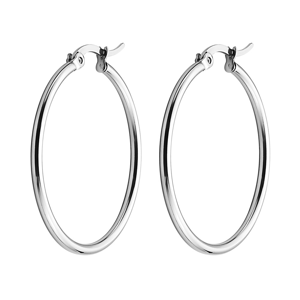 Set of 5 Pairs Hoop Huggie Stainless Steel Women's Earrings - Bild 7 von 21