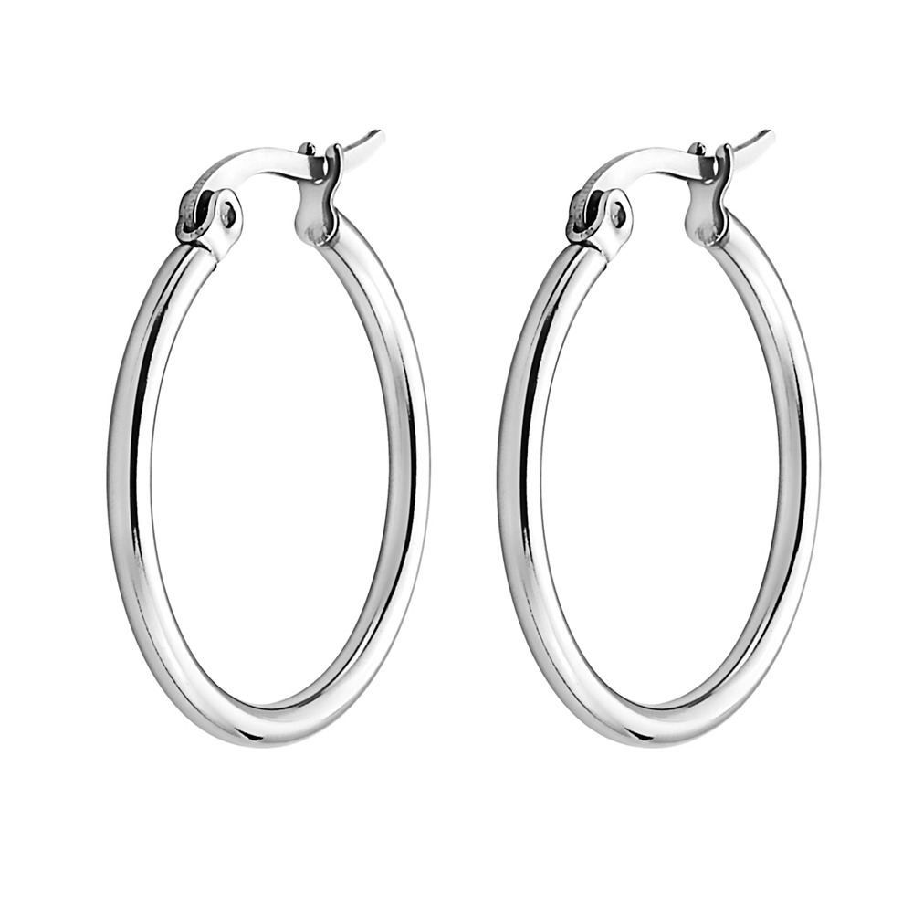 Set of 5 Pairs Hoop Huggie Stainless Steel Women's Earrings - Bild 6 von 21