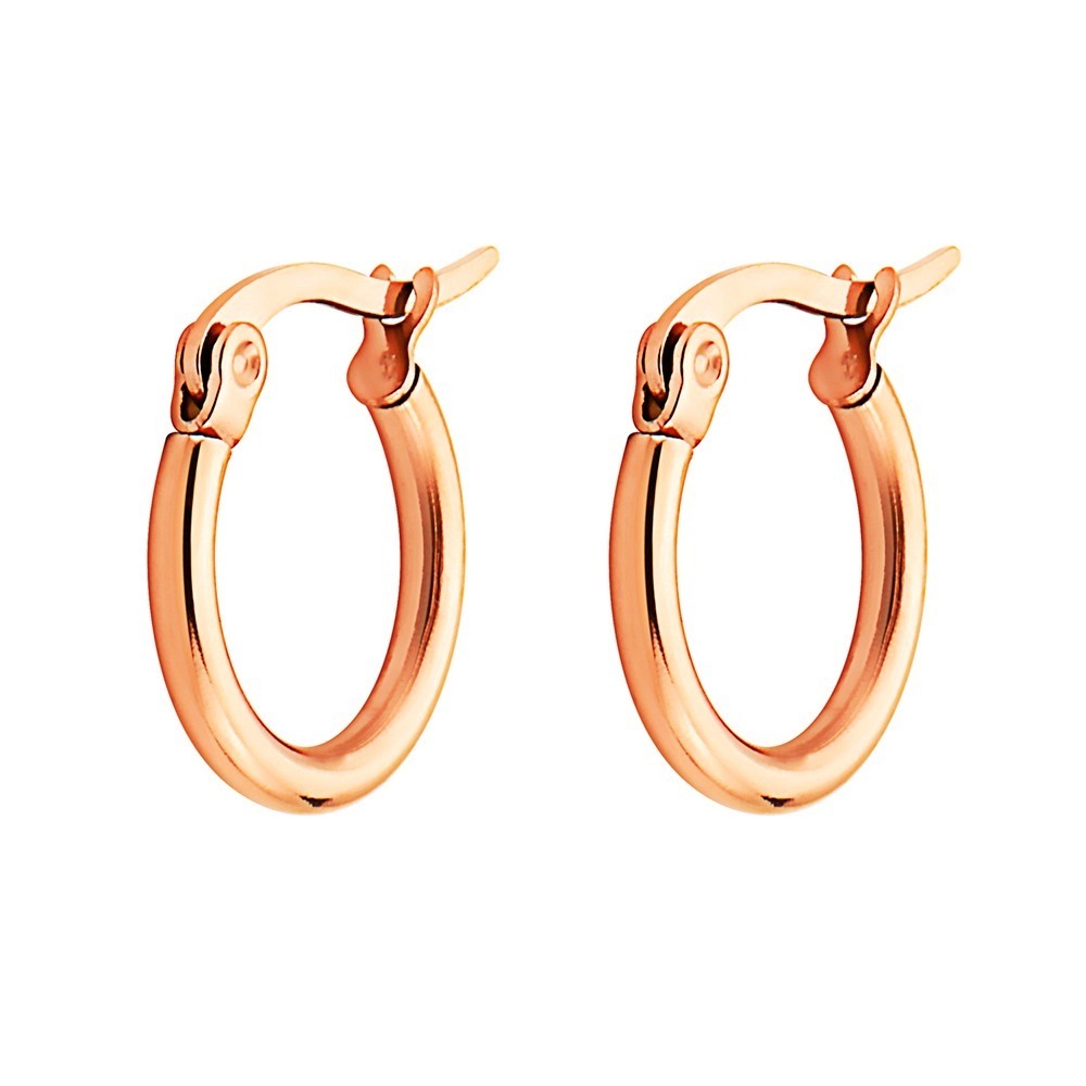 Set of 5 Pairs Hoop Huggie Stainless Steel Women's Earrings - Bild 17 von 21