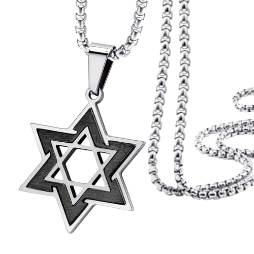 My Daily Styles Men's Stainless Steel Star of David Pendant With 24 Inch Chain - Picture 8 of 8