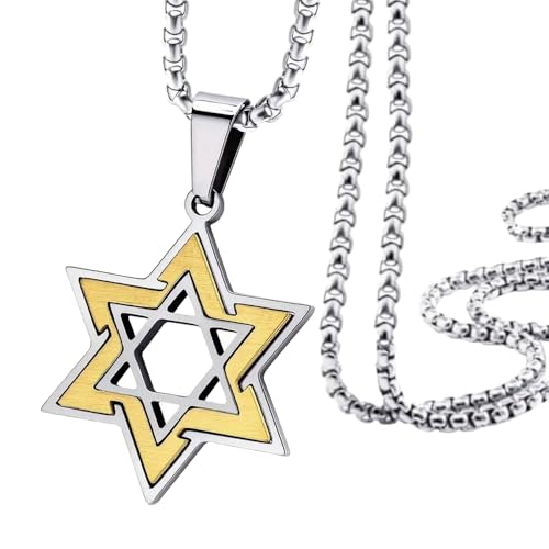My Daily Styles Men's Stainless Steel Star of David Pendant With 24 Inch Chain - Picture 6 of 8