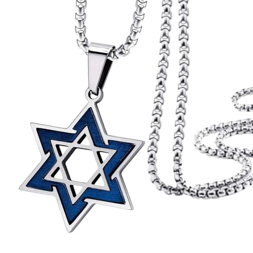 My Daily Styles Men's Stainless Steel Star of David Pendant With 24 Inch Chain - Picture 5 of 8
