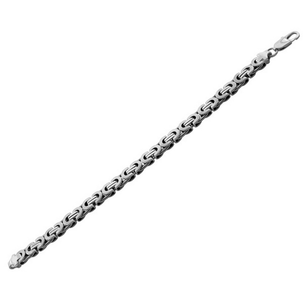 thumbnail image 2 of H&J Jewelry Stainless Steel 8mm Interlock Bone Link Chain Necklace/Bracelet For Men, Silver 2 of 5