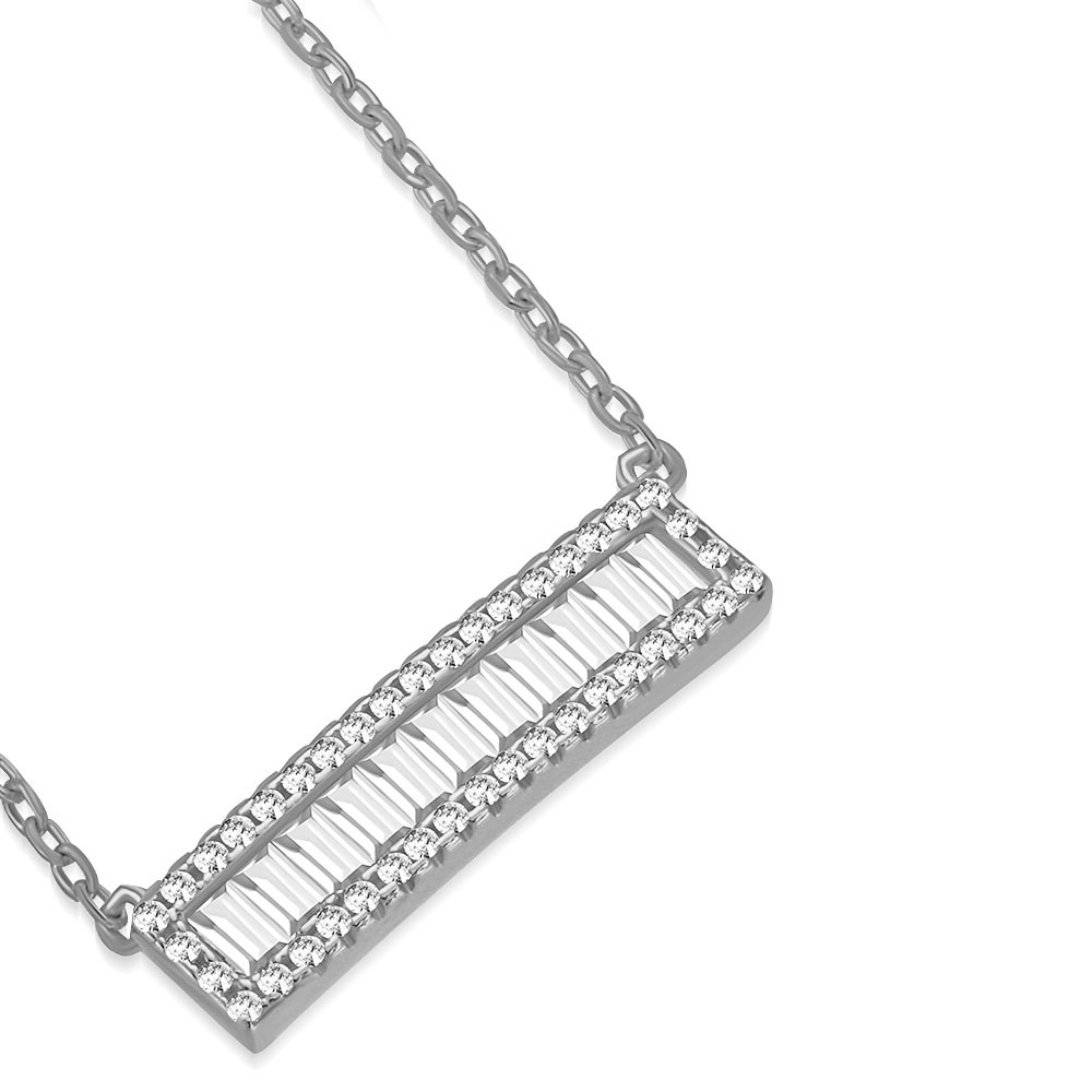 Solid 925 Sterling Silver Polished CZ Cubic Zirconia Anchor Mariner Pendant