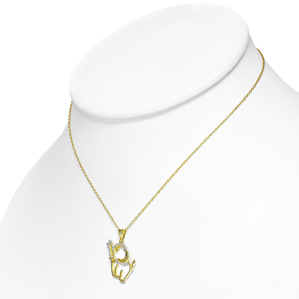 Sterling Silver Rose Gold-Tone CZ Cut-Out Elephant Charm Pendant Necklace, 18" - Bild 11 von 13