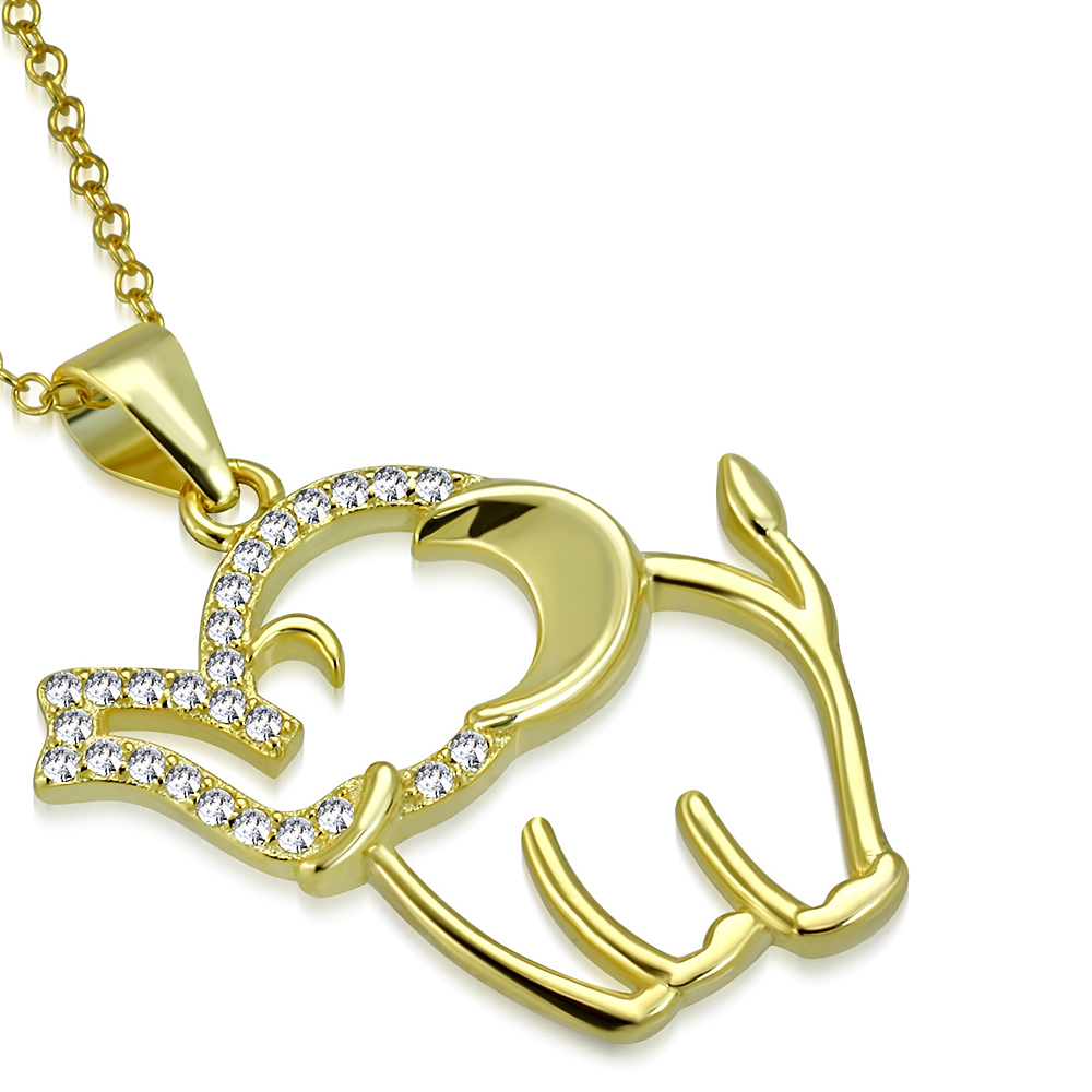 Sterling Silver Rose Gold-Tone CZ Cut-Out Elephant Charm Pendant Necklace, 18" - Bild 10 von 13