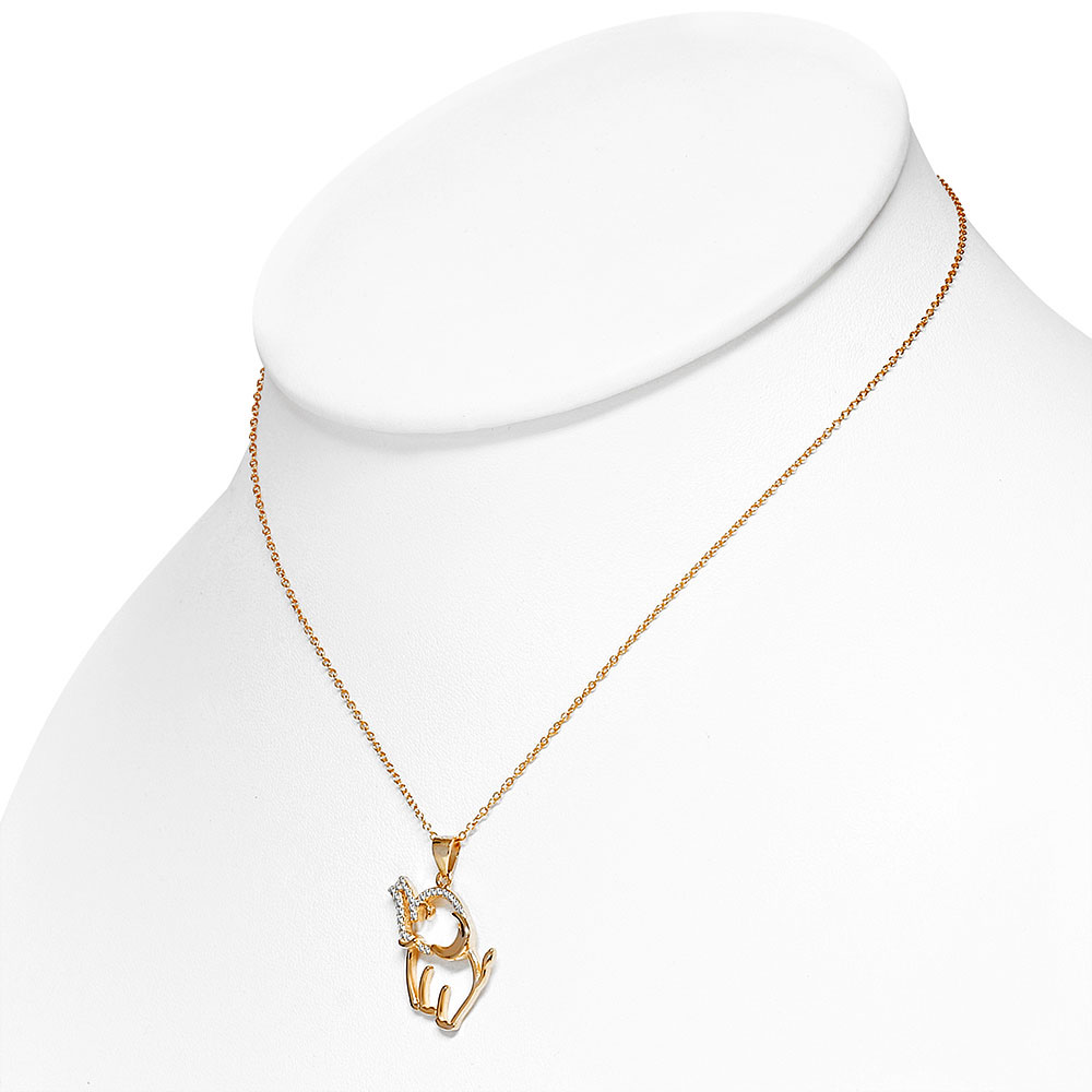 Sterling Silver Rose Gold-Tone CZ Cut-Out Elephant Charm Pendant Necklace, 18" - Bild 3 von 13