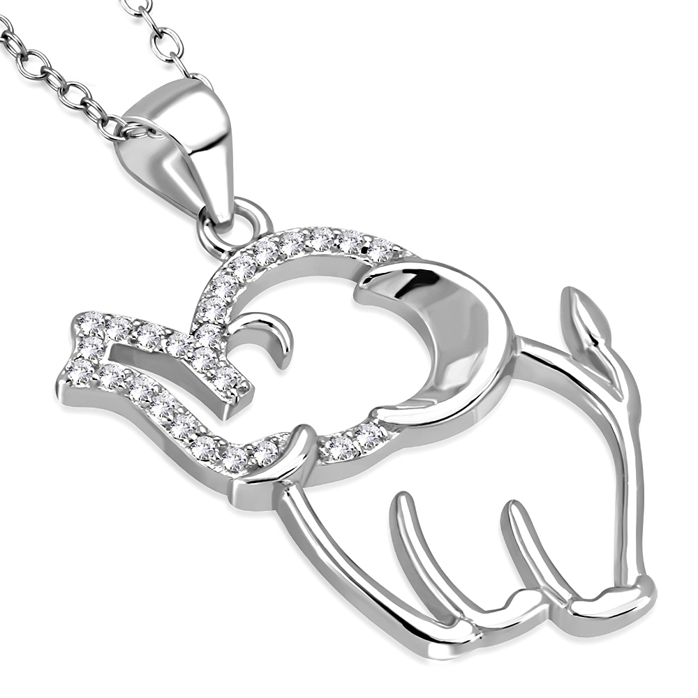 Sterling Silver Rose Gold-Tone CZ Cut-Out Elephant Charm Pendant Necklace, 18" - Bild 6 von 13