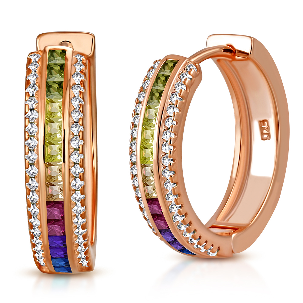 [TATIANA] Silver925☆Colorful One-Touch Hoop Earrings 全4色 Designer fashion, Seoul-fully created | W Concept