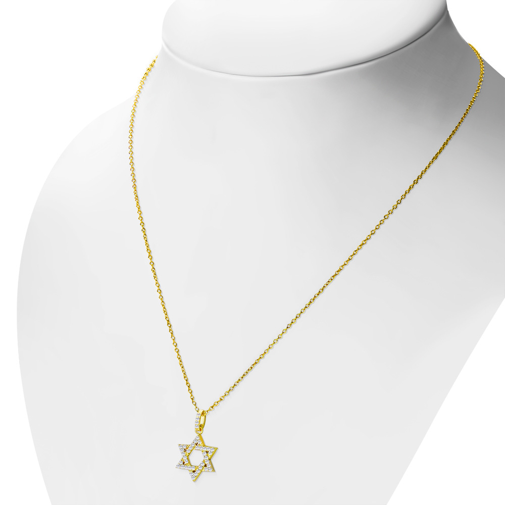 925 Sterling Silver Classic Jewish Star of David CZ Pendant Necklace - Picture 8 of 16