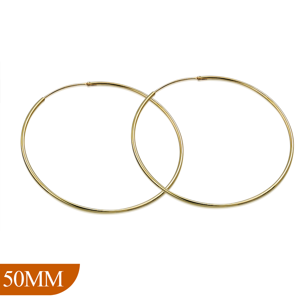 Pendientes de aro de plata esterlina 925 para mujer aros delgados ligeros 50 mm - Imagen 15 de 19