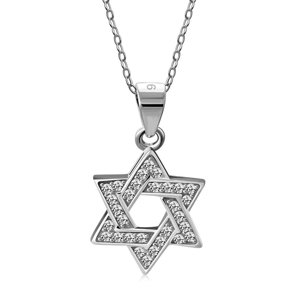 My Daily Styles 925 Sterling Silver Small Star of David CZ Pendant Necklace - Picture 14 of 26