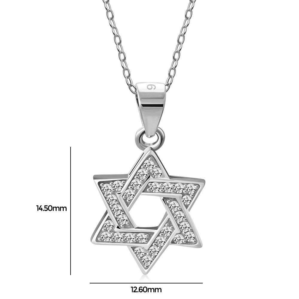 My Daily Styles 925 Sterling Silver Small Star of David CZ Pendant Necklace - Picture 18 of 26