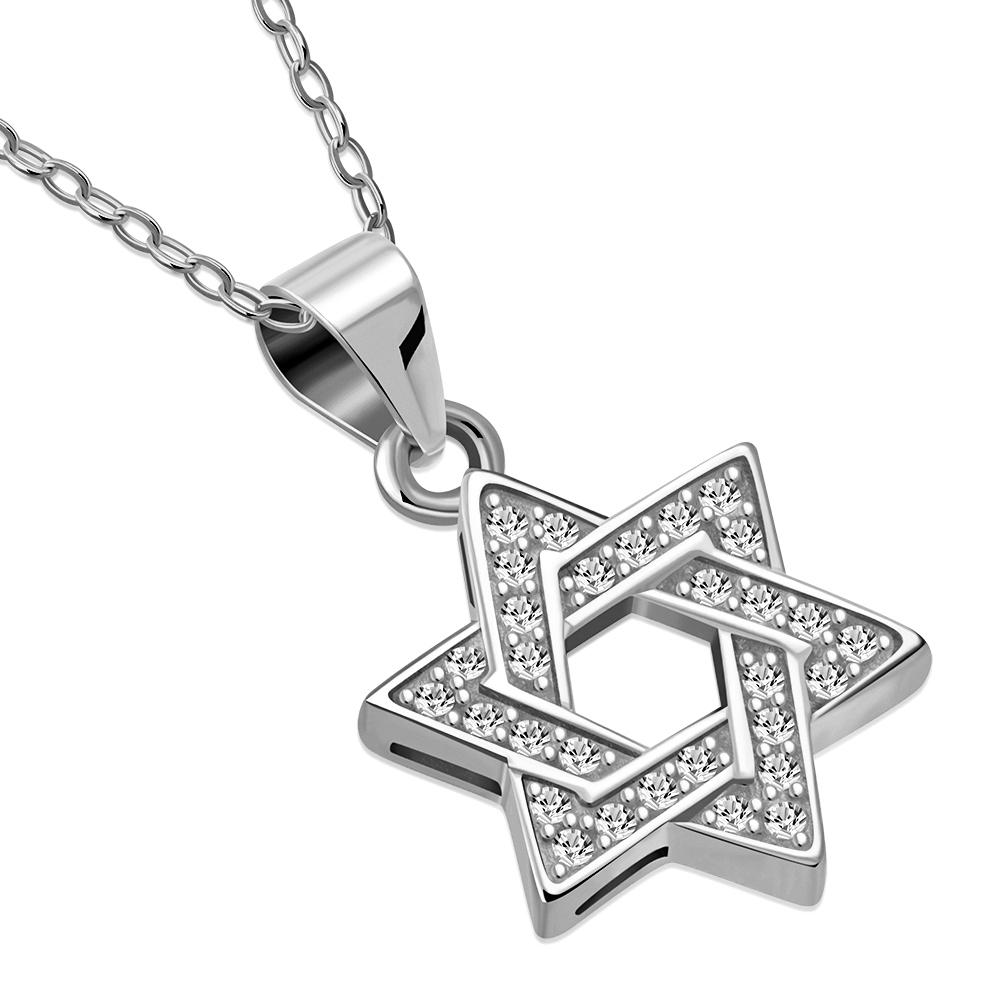 My Daily Styles 925 Sterling Silver Small Star of David CZ Pendant Necklace - Picture 13 of 26