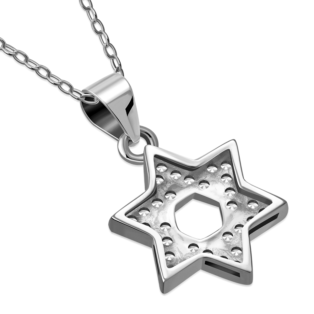 My Daily Styles 925 Sterling Silver Small Star of David CZ Pendant Necklace - Picture 16 of 26